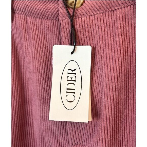 Cider Corduroy Pants Womens Size L Dusty Rose Flat Front Straight Leg Mauve NWT - Picture 5 of 6